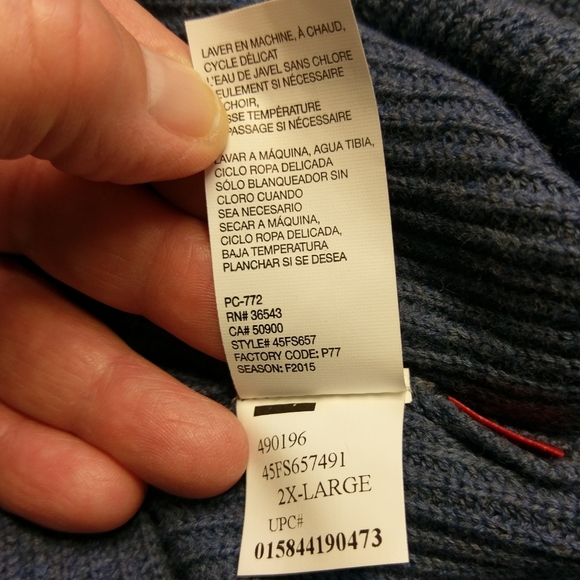 NWT Izod Quarter Zip Mock Neck Sweater,  Size 2XL - Picture 7 of 8